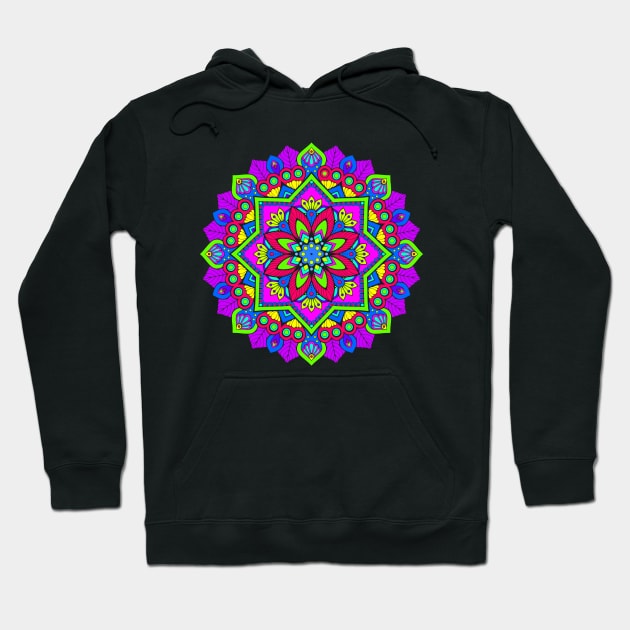 Bright Colorful Mandala Art Hoodie by AlondraHanley